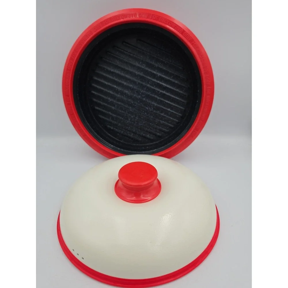 Range Mate MICROWAVE Cooking Grill Red Silicone Steamer